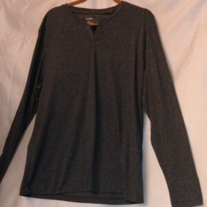 Alfani LS Leo Knit Charcoal Long Sleeve Tee